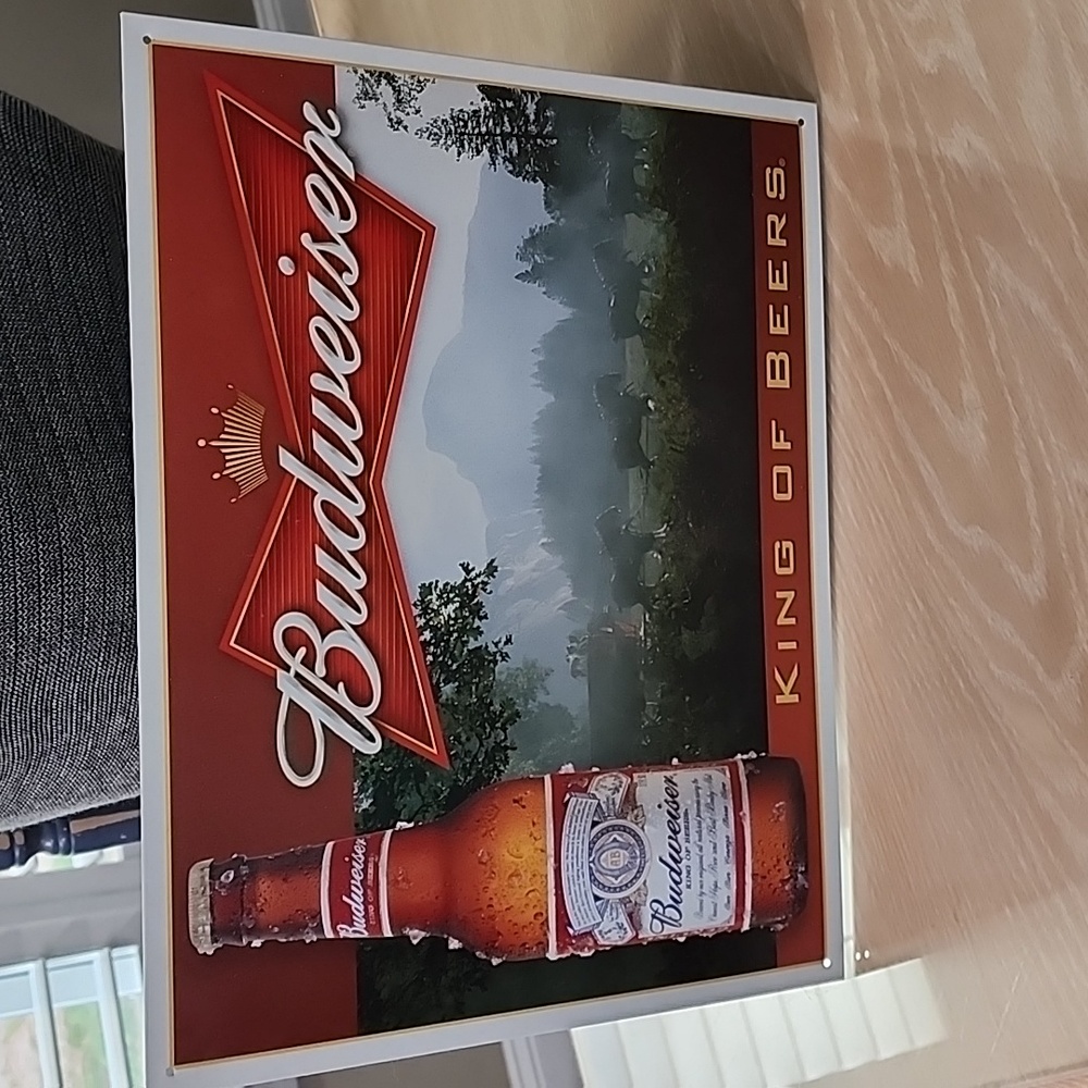 Budweiser metal sign